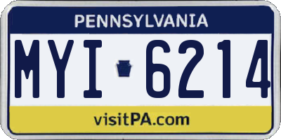 PA license plate MYI6214