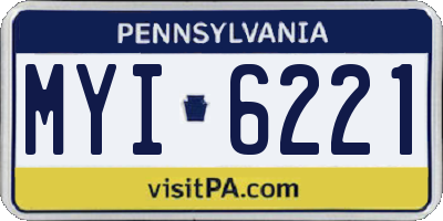 PA license plate MYI6221
