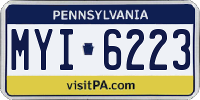 PA license plate MYI6223