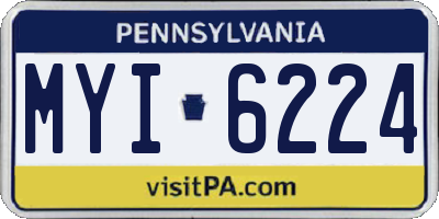 PA license plate MYI6224