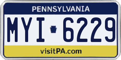 PA license plate MYI6229