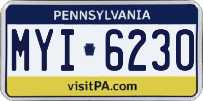 PA license plate MYI6230