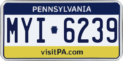 PA license plate MYI6239