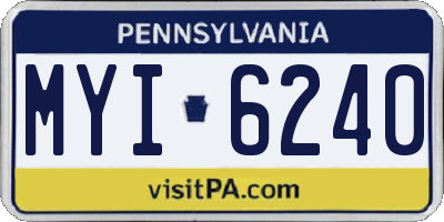 PA license plate MYI6240