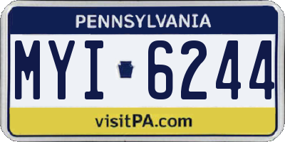 PA license plate MYI6244