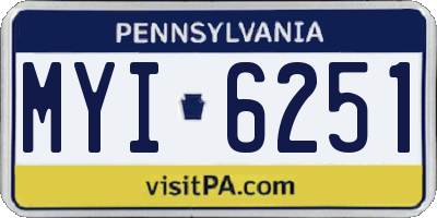 PA license plate MYI6251