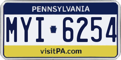 PA license plate MYI6254