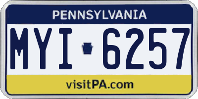 PA license plate MYI6257
