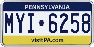PA license plate MYI6258