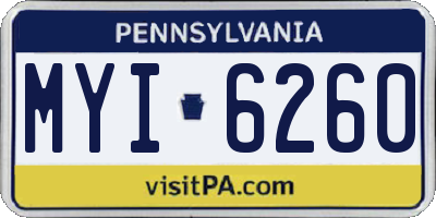 PA license plate MYI6260