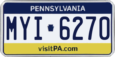 PA license plate MYI6270