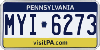 PA license plate MYI6273
