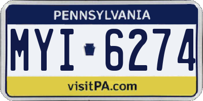 PA license plate MYI6274