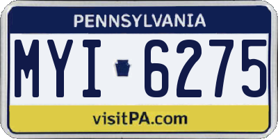 PA license plate MYI6275