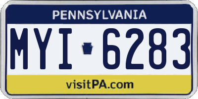 PA license plate MYI6283