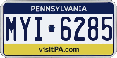PA license plate MYI6285