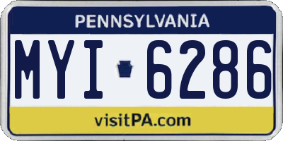 PA license plate MYI6286