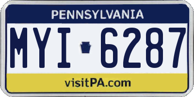 PA license plate MYI6287