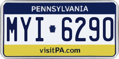PA license plate MYI6290
