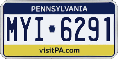 PA license plate MYI6291