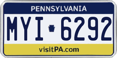 PA license plate MYI6292