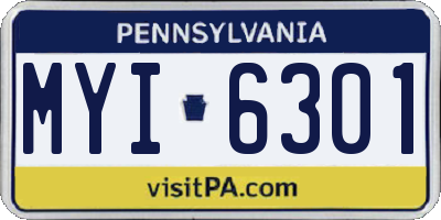 PA license plate MYI6301