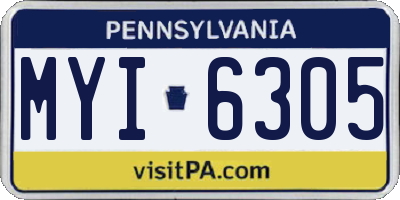 PA license plate MYI6305