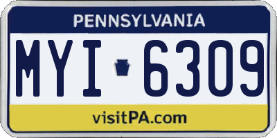 PA license plate MYI6309