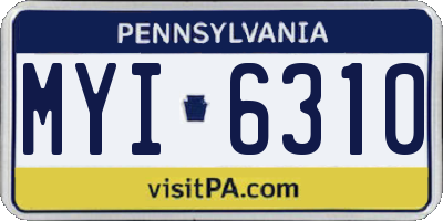 PA license plate MYI6310