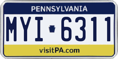 PA license plate MYI6311