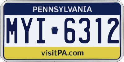 PA license plate MYI6312
