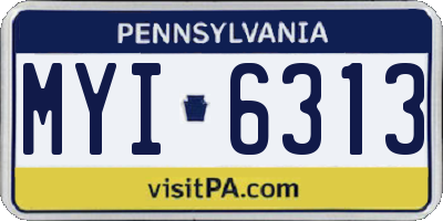 PA license plate MYI6313