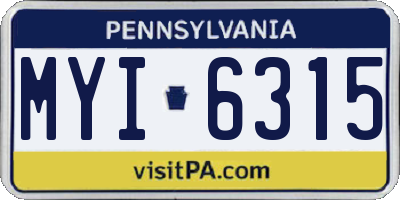 PA license plate MYI6315