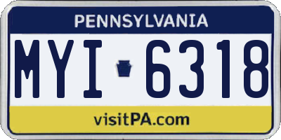 PA license plate MYI6318