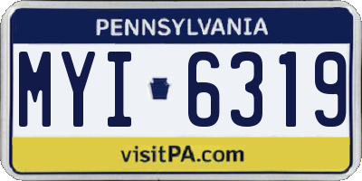 PA license plate MYI6319