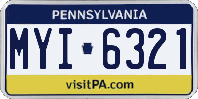 PA license plate MYI6321