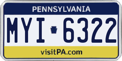 PA license plate MYI6322