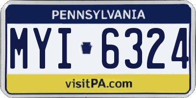 PA license plate MYI6324