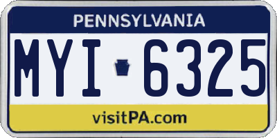 PA license plate MYI6325