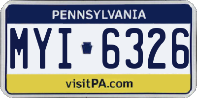 PA license plate MYI6326