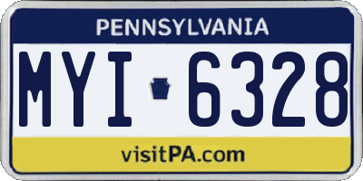 PA license plate MYI6328