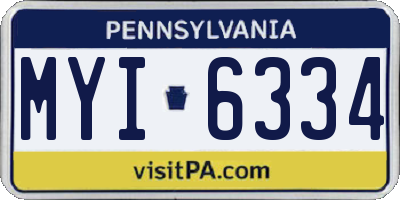 PA license plate MYI6334