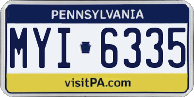 PA license plate MYI6335
