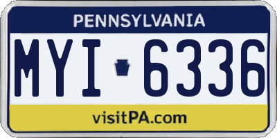 PA license plate MYI6336
