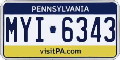 PA license plate MYI6343