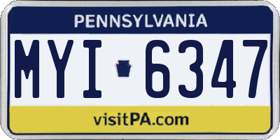 PA license plate MYI6347