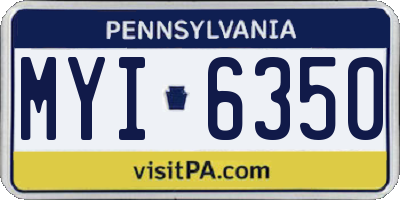 PA license plate MYI6350