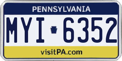 PA license plate MYI6352