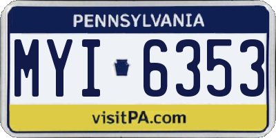 PA license plate MYI6353