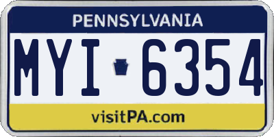 PA license plate MYI6354